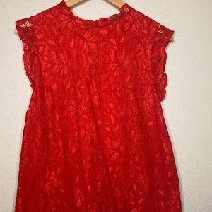 H&M Sleeveless Red Lace Top